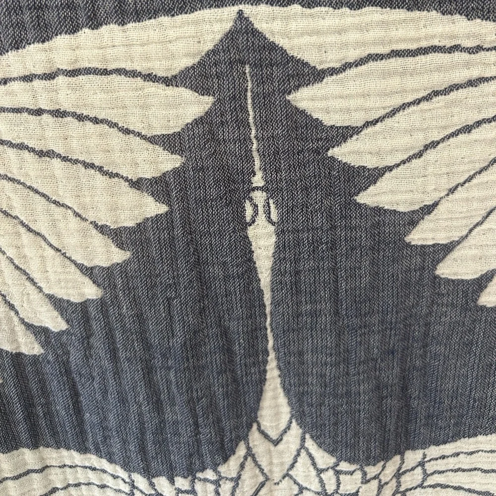 Flock Birds in Flight Cranes Throw Blanket 55x77 Luxury 100% Turkish Cotton NAVY - Picture 10 of 16